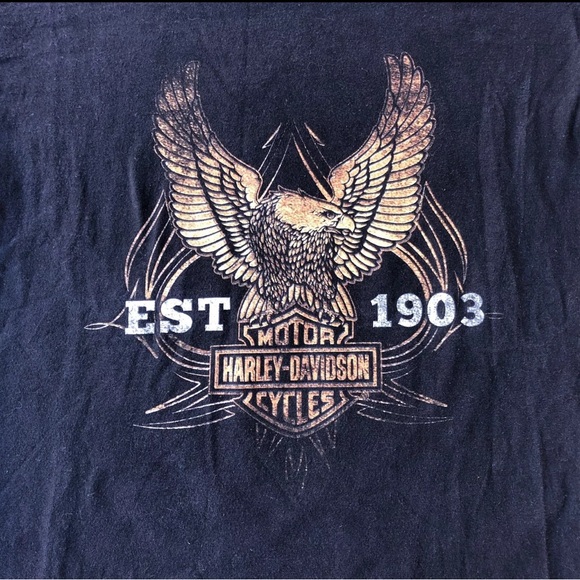 Vintage Y2K Harley Davidson Boot Heel Double Sided Shirt Sz M EUC - Picture 3 of 4